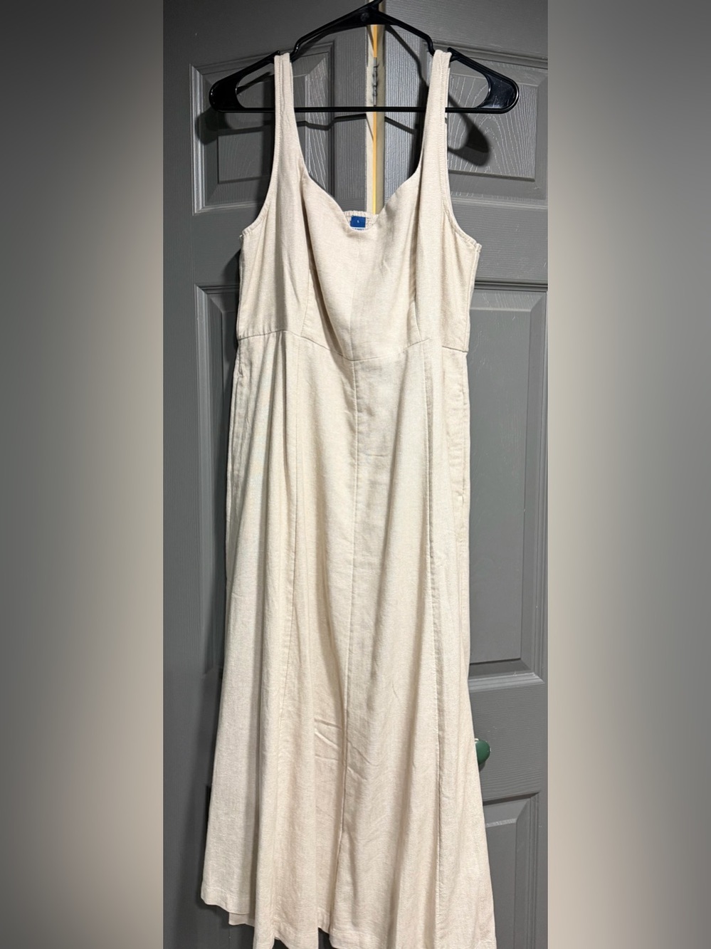 Flax Linen Color Fit & Flare Sleeveless Linen-Blend Dress